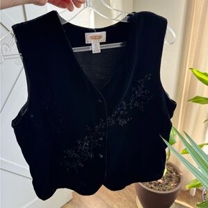 Talbots Black Petite Velvet Dress with Classic Label